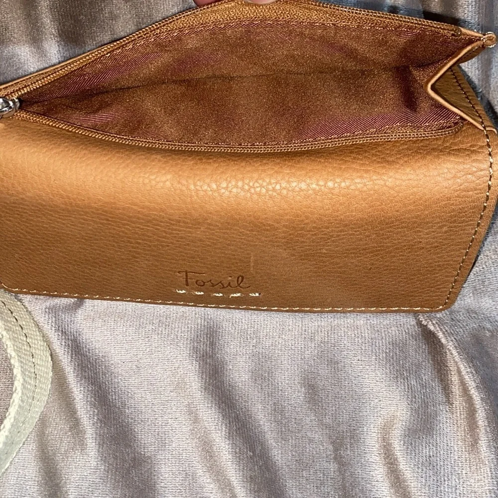 FOSSIL Grayson Beige Canvas Fabric Satchel & Fossil Popstich vintage Wallet 🆕